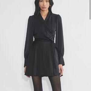 Babaton Black Mini Wrap Dress